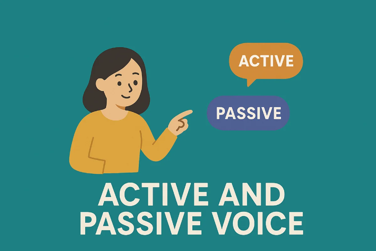 Microcourse on active and passive voice concepts, offered by Colscalibre, featuring engaging educational content.