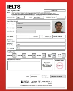 IELTS score card - colscalibre ielts caoching in coimbatore